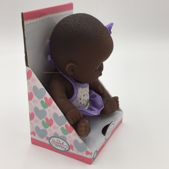 My Sweet Baby Lil' Cutesies African American Baby Doll Black Plastic Purple New - Picture 8 of 14